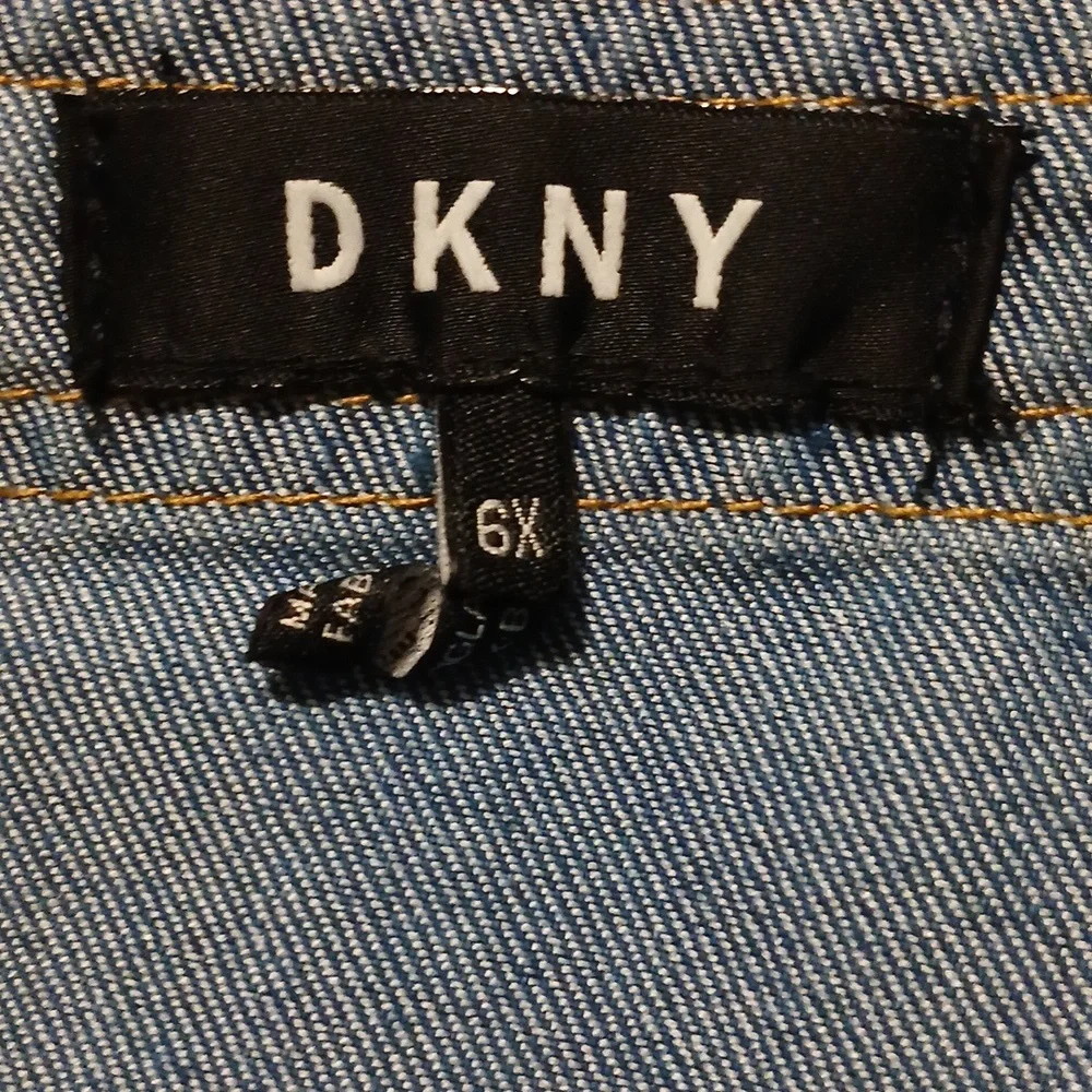 DKNY Blue Striped Denim Romper girls 6X